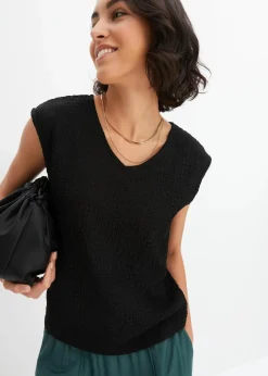 bonprix Shirts & Tops^Top aus leichtem Crêpe schwarz