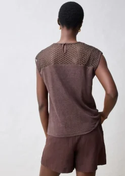 bonprix Premium|Shirts & Tops^Top aus reinem Leinen dunkelbraun