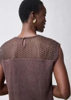 bonprix Premium|Shirts & Tops^Top aus reinem Leinen dunkelbraun