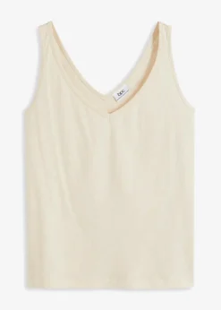 bonprix Nachhaltigere Materialien|Shirts & Tops^Top aus reiner Bio-Baumwolle kieselbeige