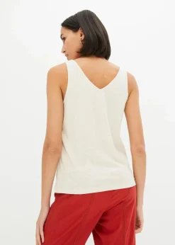 bonprix Nachhaltigere Materialien|Shirts & Tops^Top aus reiner Bio-Baumwolle kieselbeige