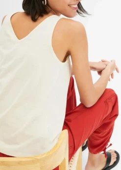 bonprix Nachhaltigere Materialien|Shirts & Tops^Top aus reiner Bio-Baumwolle kieselbeige