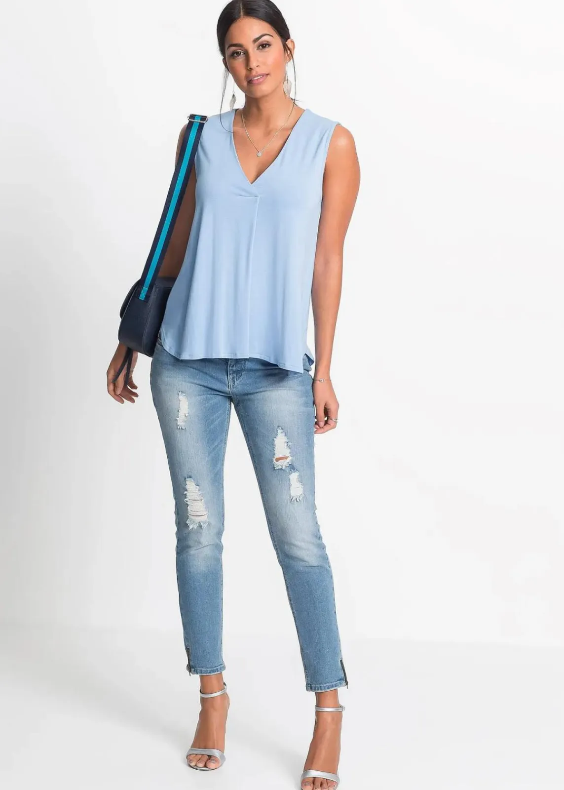 bonprix Shirts & Tops|Nachhaltigere Materialien^Top aus softem Viskose-Mix hellblau