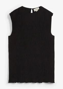 bonprix Shirts & Tops^Top aus strukturiertem Crinkle schwarz