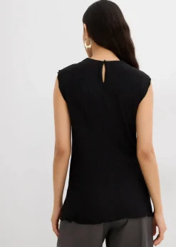 bonprix Shirts & Tops^Top aus strukturiertem Crinkle schwarz