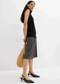 bonprix Shirts & Tops^Top aus strukturiertem Crinkle schwarz
