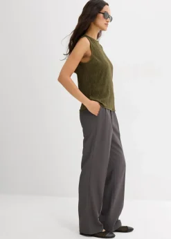 bonprix Shirts & Tops^Top aus strukturiertem Crinkle dunkeloliv