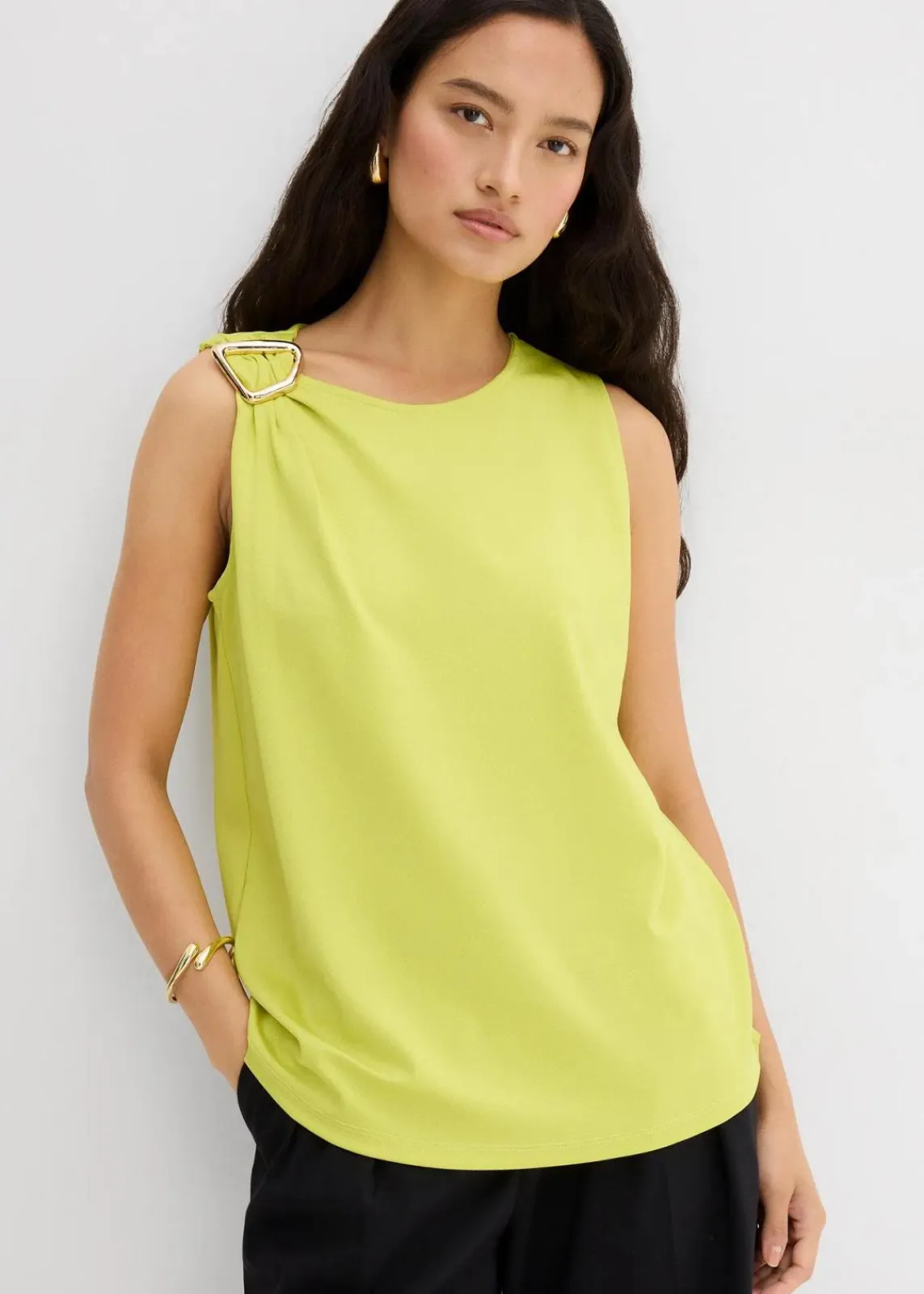 bonprix Shirts & Tops^Top aus strukturiertem Crêpe pistazie