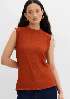 bonprix Shirts & Tops^Top aus strukturiertem Crinkle rostbraun