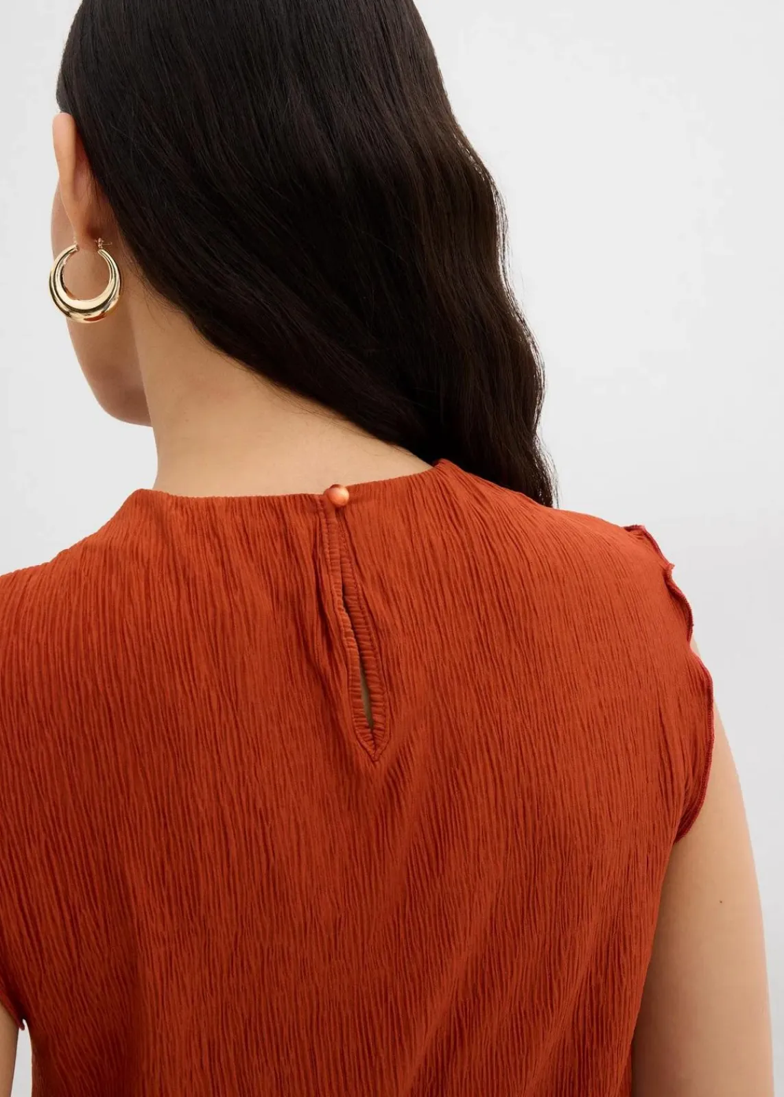 bonprix Shirts & Tops^Top aus strukturiertem Crinkle rostbraun