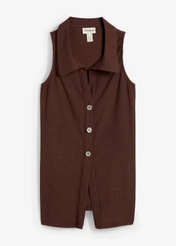 bonprix Shirts & Tops^Top aus strukturiertem Crêpe terrabraun