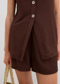 bonprix Shirts & Tops^Top aus strukturiertem Crêpe terrabraun