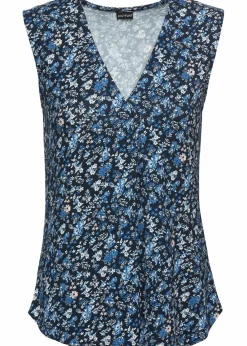 bonprix Shirts & Tops|Nachhaltigere Materialien^Top aus Viskose-Mix blau geblümt
