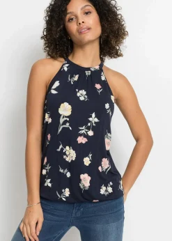 bonprix Shirts & Tops|Nachhaltigere Materialien^Top aus Viskose-Mix blau geblümt