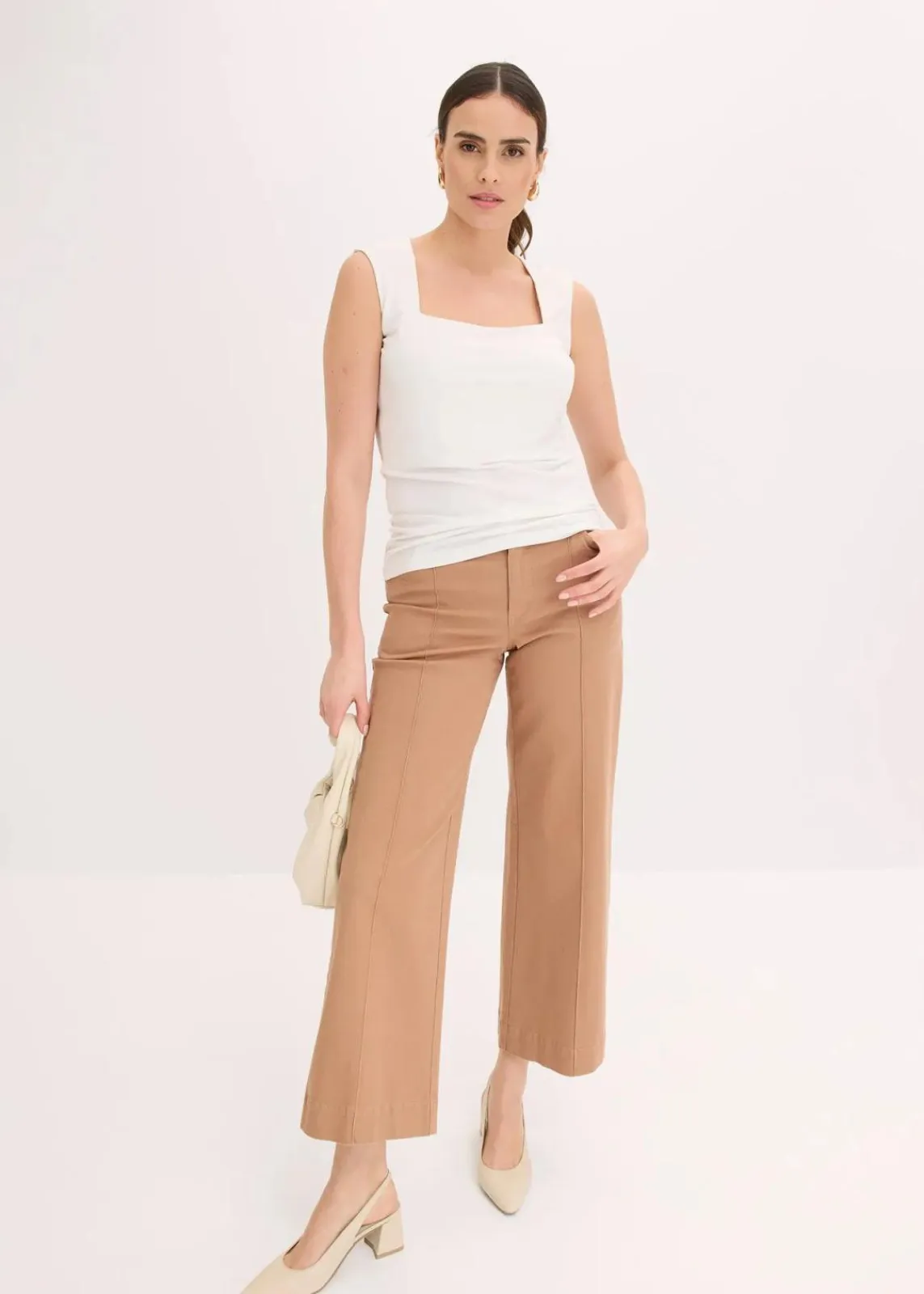 bonprix Shirts & Tops^Top mit Careé Ausschnitt wollweiß