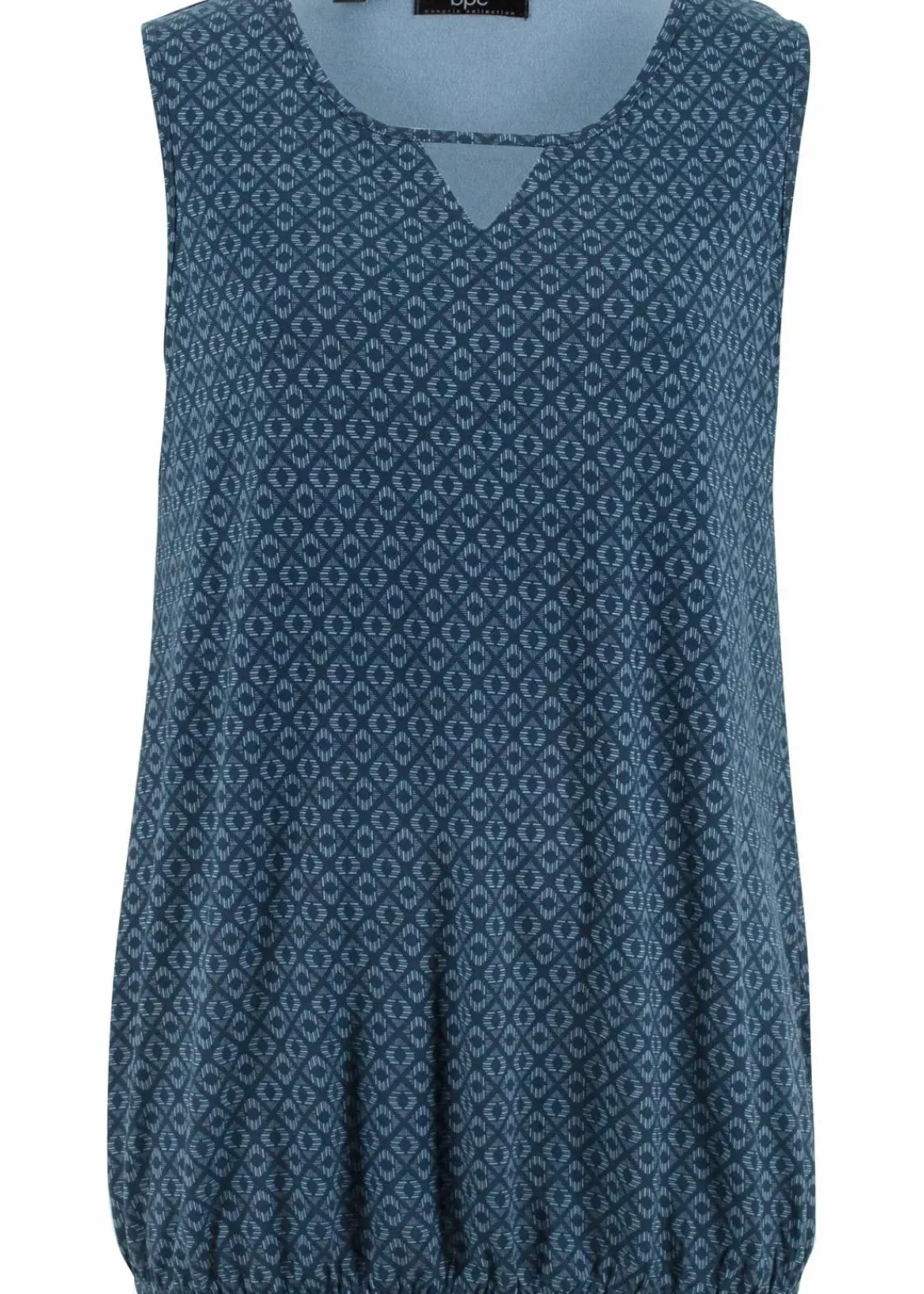 bonprix Nachhaltigere Materialien|Shirts & Tops^Top mit Gummizug dunkelblau bedruckt