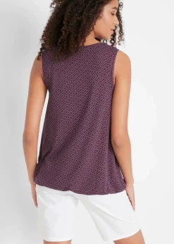 bonprix Shirts & Tops|Nachhaltigere Materialien^Top mit Gummizug holunderbeere bedruckt