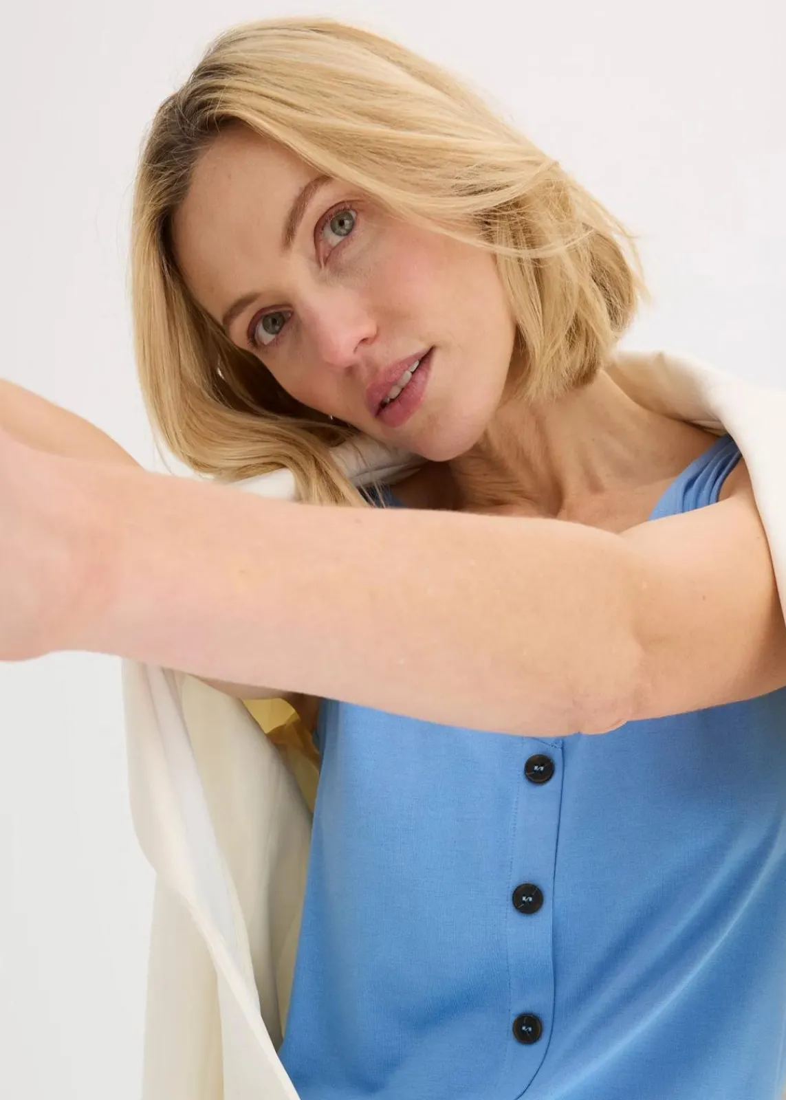 bonprix Shirts & Tops^Top mit Knopfleiste mittelblau