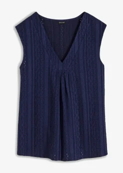 bonprix Shirts & Tops^Top mit Lochstickerei dunkelblau