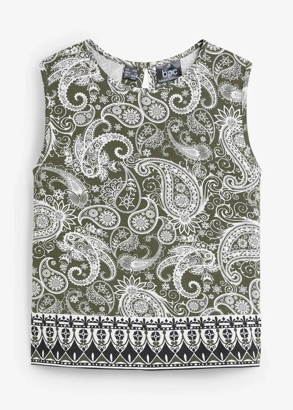 bonprix Shirts & Tops|Nachhaltigere Materialien^Top mit Muster aus Viskose dunkeloliv paisley