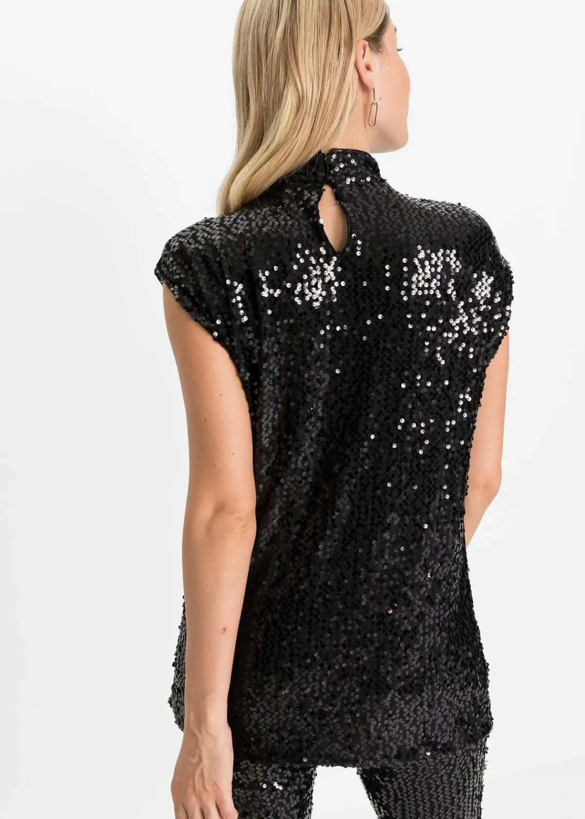 bonprix Shirts & Tops^Top mit Pailletten schwarz