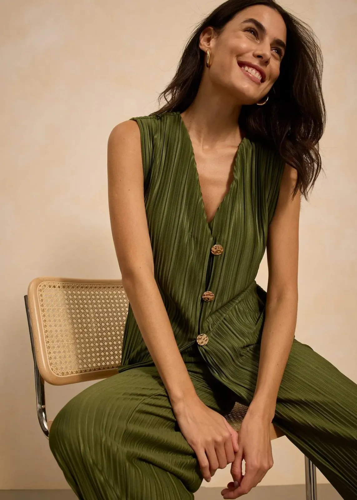 bonprix Shirts & Tops^Top mit Plissee dunkelkhaki