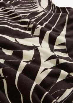 bonprix Nachhaltigere Materialien|Shirts & Tops^Top mit seitlichen Schlitzen natur/dunkelbraun bedruckt