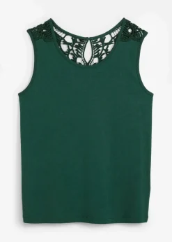 bonprix Shirts & Tops^Top mit Spitze dunkelgrün