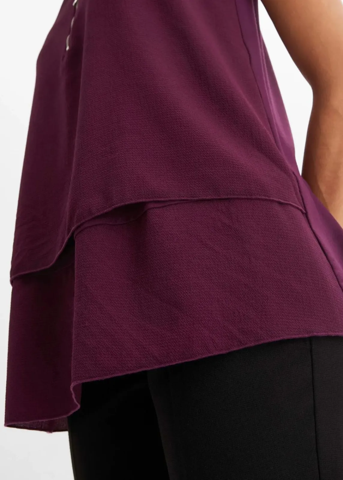 bonprix Shirts & Tops|Blusen & Tuniken^Top mit Zipper aus nachhaltige Viskose holunderbeere
