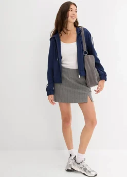 bonprix Jacken & Mäntel|Zweiteiler & Sets^Trainingsjacke mit sportivem Streifen dunkelblau/weiß