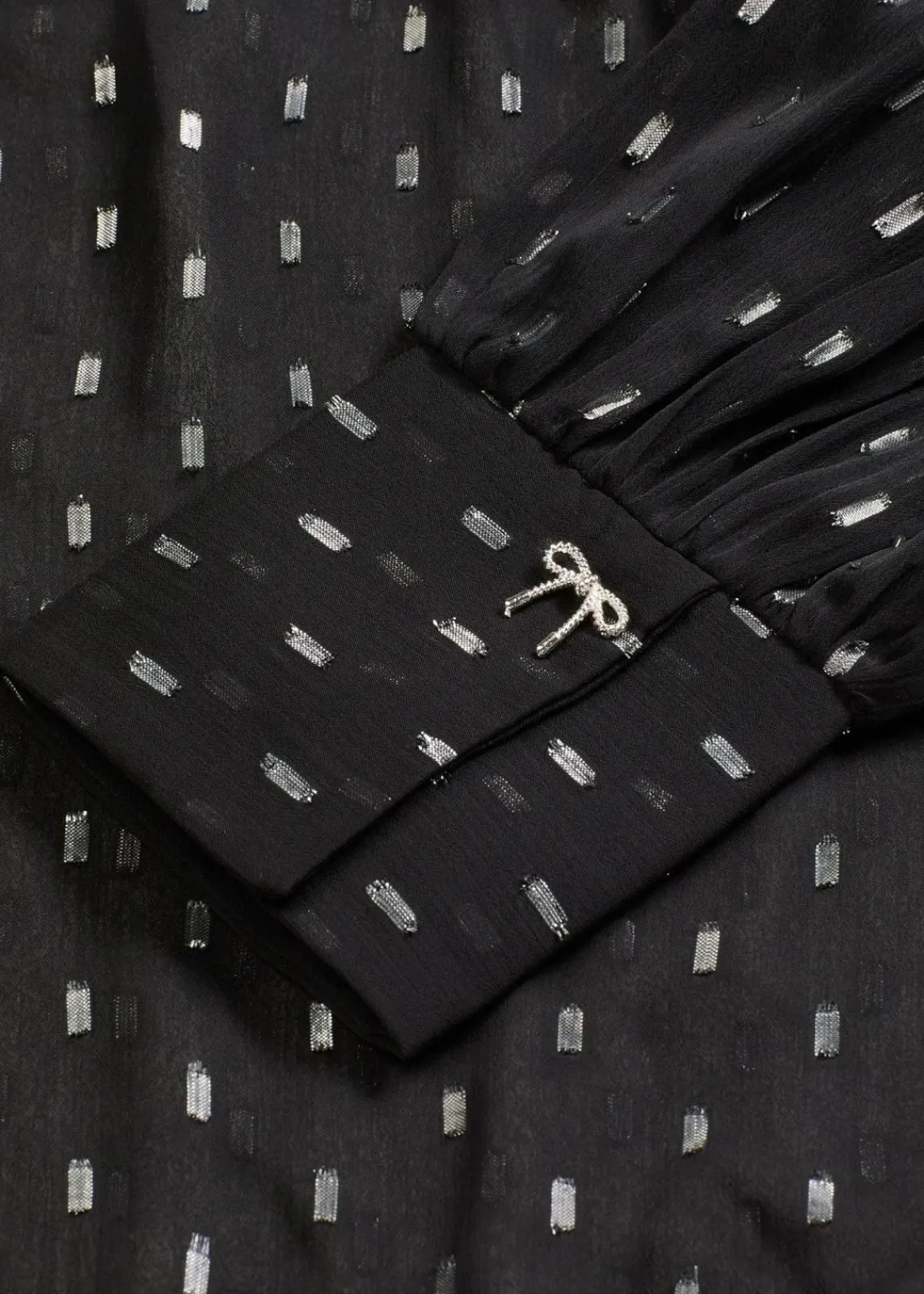 bonprix Bekleidung·Jacken & Mäntel|Blusen & Tuniken^Transparente Schlupfbluse schwarz/silber