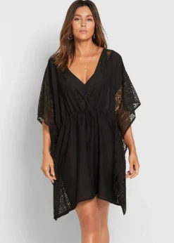 bonprix Strandmode|Bademode·Strandmode^Transparente Strand Tunika schwarz