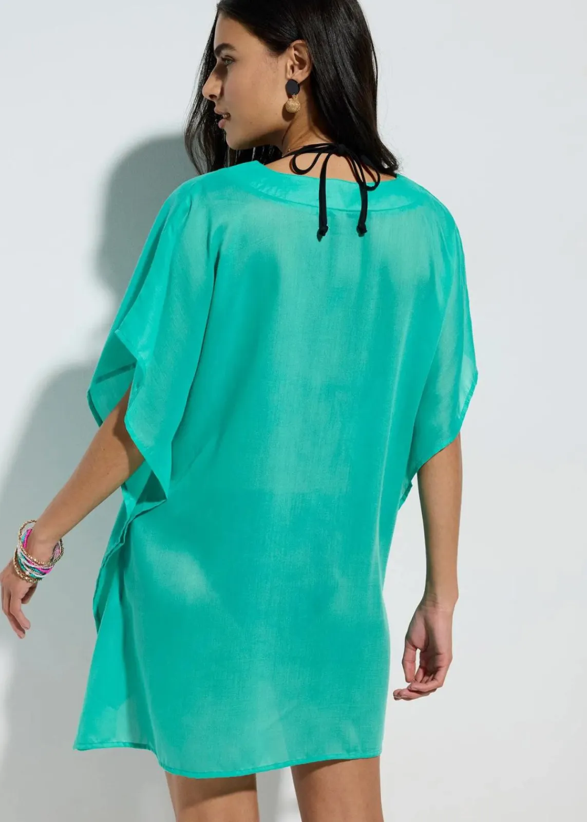 bonprix Blusen & Tuniken|Bekleidung·Jacken & Mäntel^Transparente Strandtunika mit V-Ausschnitt türkis