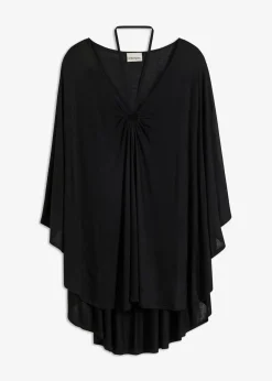 bonprix Strandmode|Bademode·Strandmode^Transparente Strandtunika aus Viskose schwarz