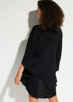 bonprix Strandmode|Bademode·Strandmode^Transparente Strandtunika aus Viskose schwarz