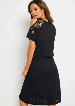 bonprix Nachhaltigere Materialien|Kleider^Transparentes Strandkleid aus Viskose schwarz