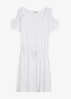 bonprix Strandmode|Bademode·Strandmode^Transparentes Strandkleid aus Viskose weiß