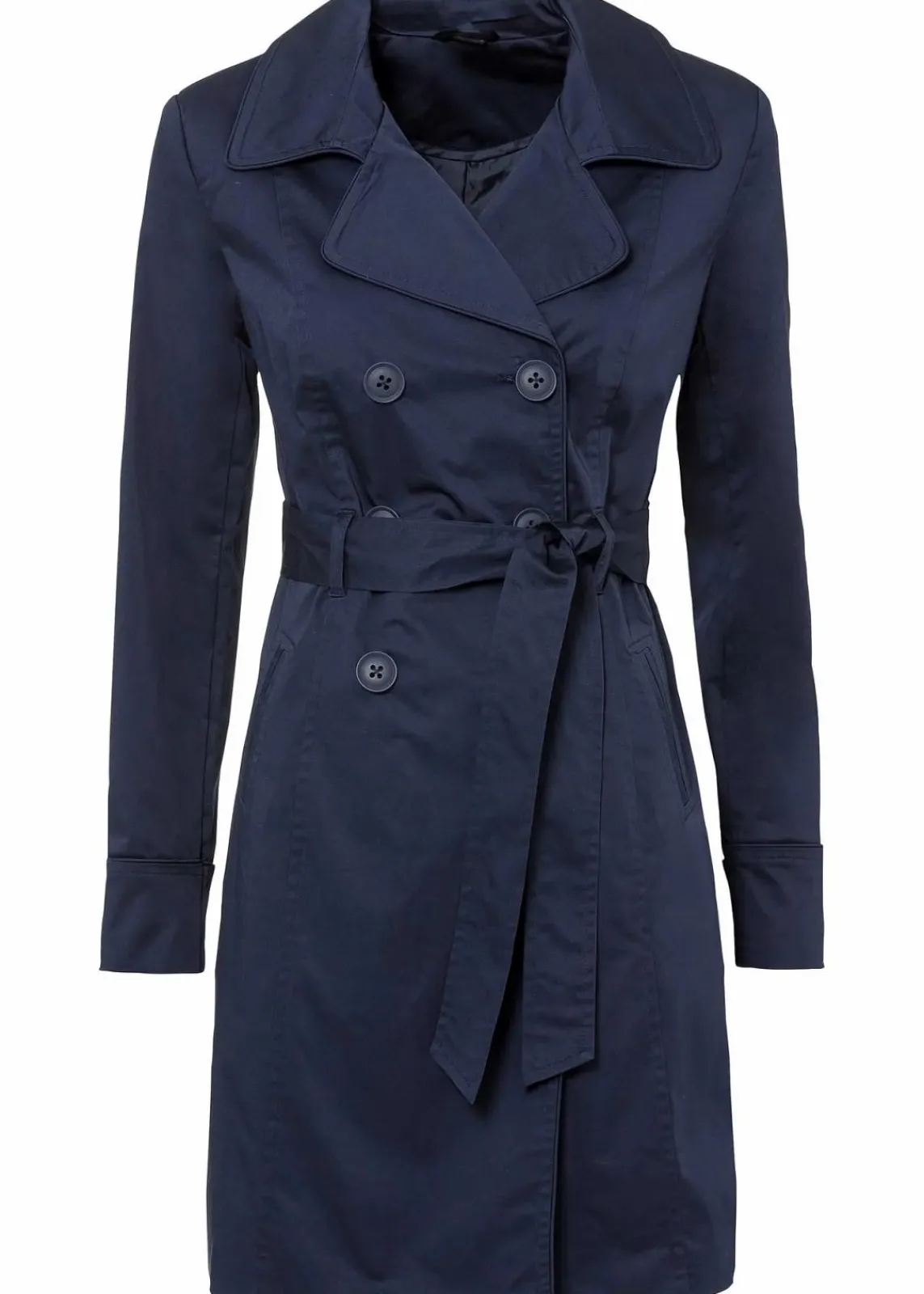 bonprix Jacken & Mäntel|Bekleidung·Hosen^Trenchcoat aus Baumwolle dunkelblau