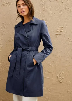 bonprix Jacken & Mäntel|Bekleidung·Hosen^Trenchcoat aus Baumwolle dunkelblau