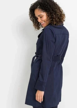 bonprix Jacken & Mäntel|Bekleidung·Hosen^Trenchcoat aus Baumwolle dunkelblau