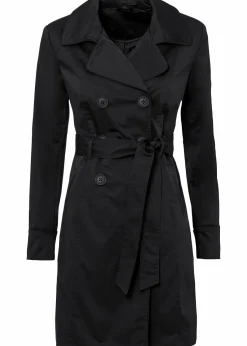 bonprix Bekleidung·Hosen|Jacken & Mäntel^Trenchcoat aus Baumwolle schwarz