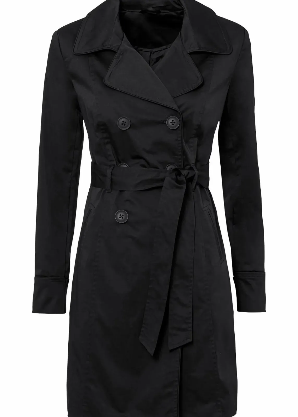 bonprix Bekleidung·Hosen|Jacken & Mäntel^Trenchcoat aus Baumwolle schwarz