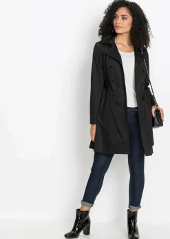 bonprix Bekleidung·Hosen|Jacken & Mäntel^Trenchcoat aus Baumwolle schwarz