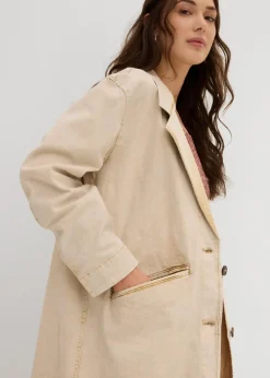 bonprix Jacken & Mäntel^Trenchcoat aus Twill latte macchiato washed
