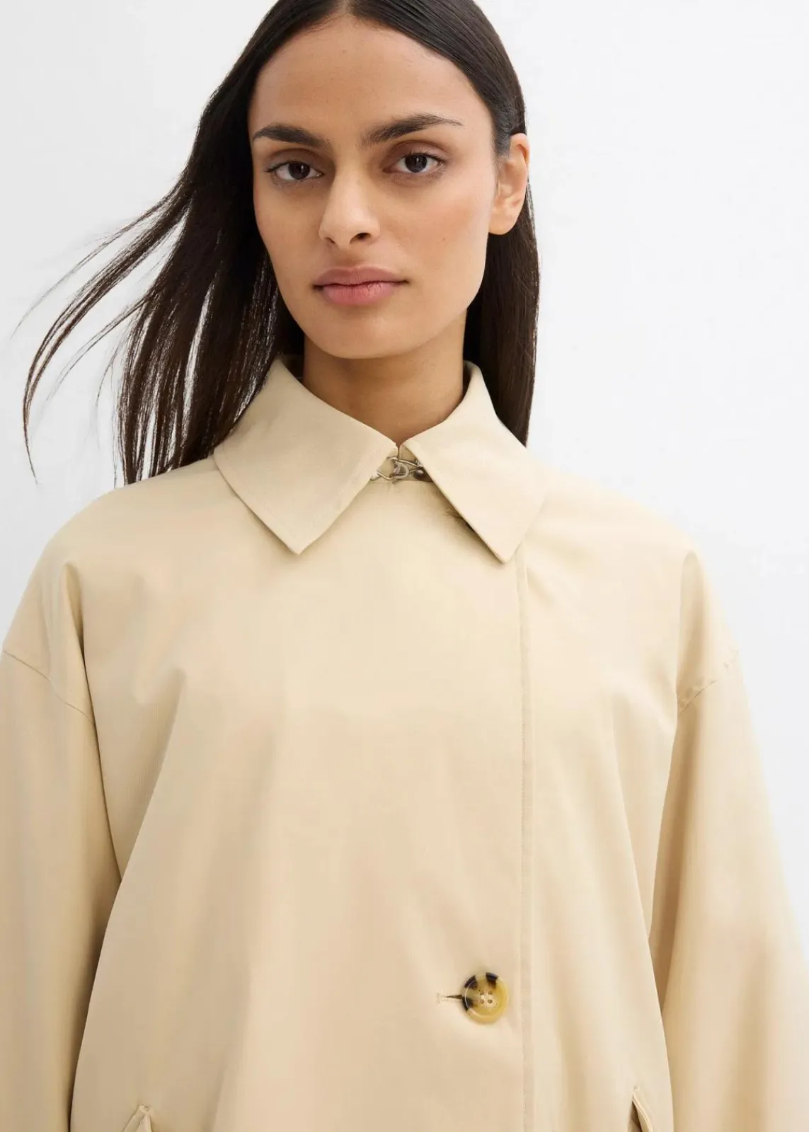 bonprix Bekleidung·Hosen|Jacken & Mäntel^Trenchcoat in A-Linie grünbeige