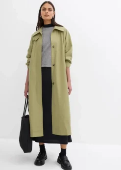 bonprix Bekleidung·Hosen|Jacken & Mäntel^Trenchcoat mit Laschen olivkhaki