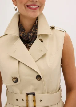 bonprix Bekleidung·Pullover & Strickjacken|Kleider^Trenchkleid mit Gürtel (2-tlg.) hellsand