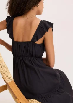 bonprix Kleider|Bekleidung·Pullover & Strickjacken^Trägerkleid aus feinem Viskose-Mix schwarz