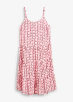 bonprix Nachhaltigere Materialien|Kleider^Trägerkleid aus fließender Viskose weiß/rot bedruckt