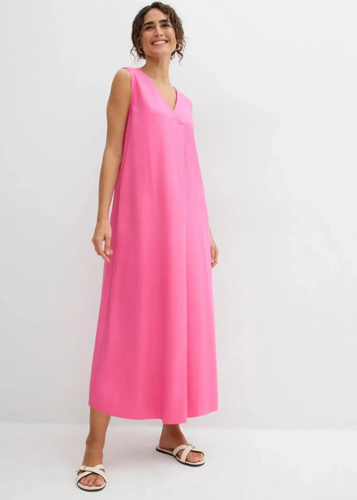 bonprix Kleider|Bekleidung·Pullover & Strickjacken^Trägerkleid aus fließender Viskose pink